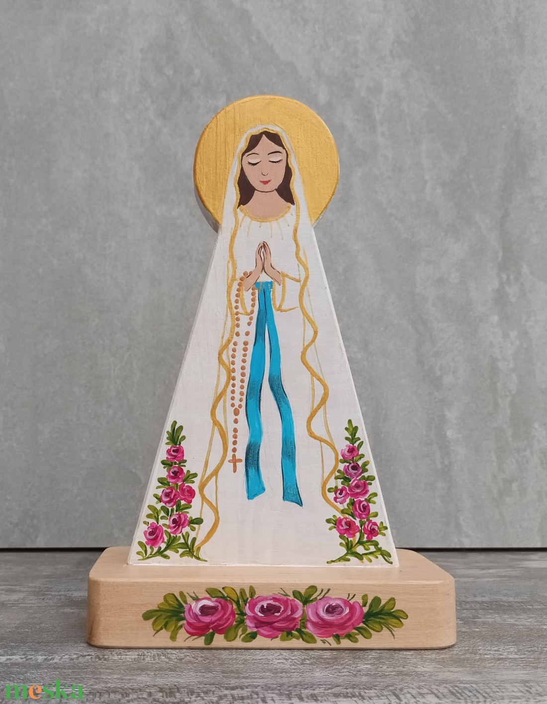 máriakép kereszténykép falikép szűzmária kisded mária boldogasszony kép istenanya faragott mária kép máriaszobor égianya - otthon & életmód - vallás - házi áldás - Meska.hu