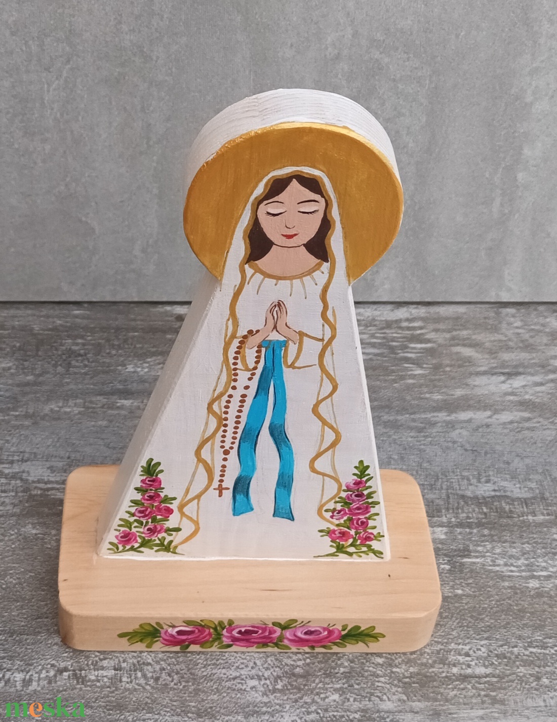 máriakép kereszténykép falikép szűzmária kisded mária boldogasszony kép istenanya faragott mária kép máriaszobor égianya - otthon & életmód - vallás - házi áldás - Meska.hu
