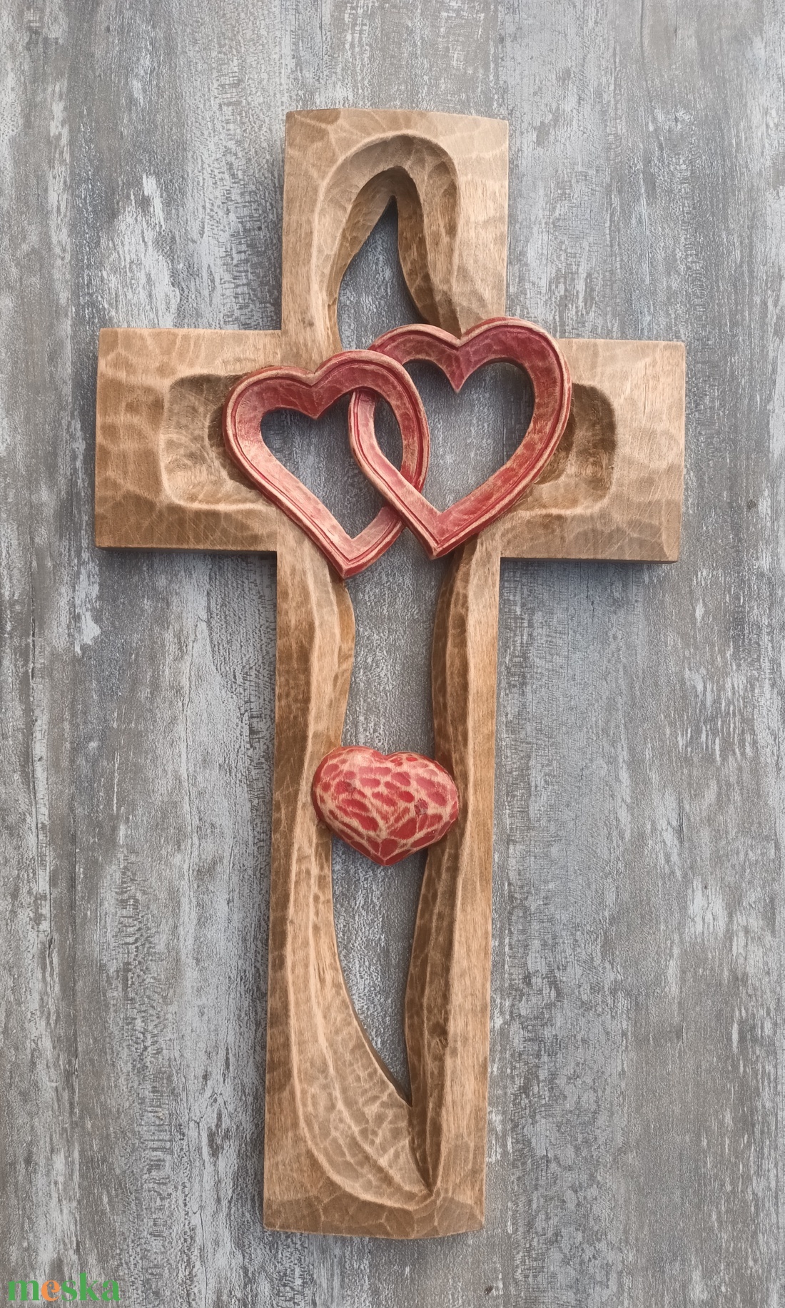 kereszt fakereszt egyedi kereszt kereszténydísz falikereszt korpusz fali feszület festett krisztuskereszt rózsakereszt - otthon & életmód - vallás - kereszt - Meska.hu
