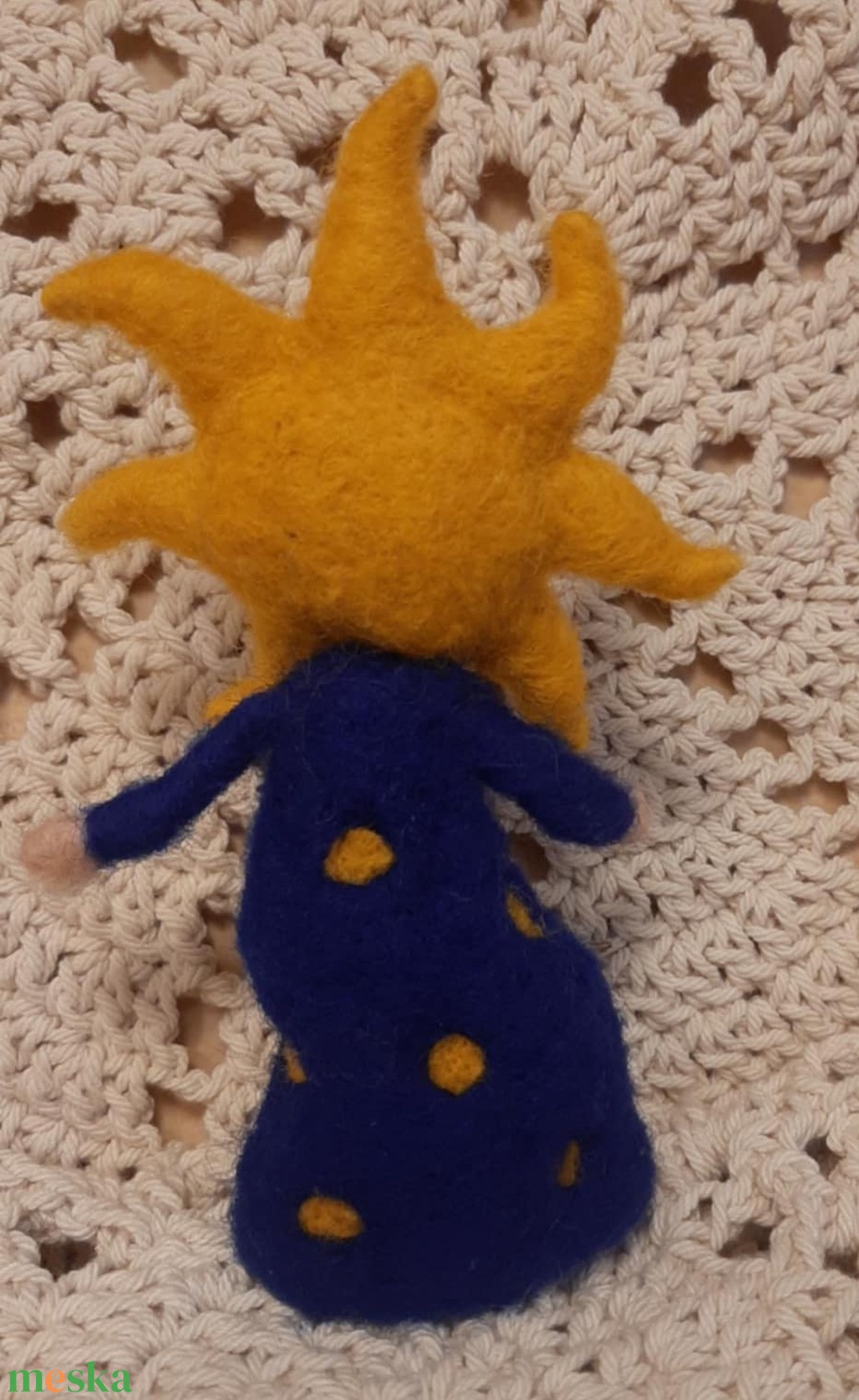 Tűnemez napocska manó égbolt ruhában - otthon & életmód - dekoráció - manók - Meska.hu