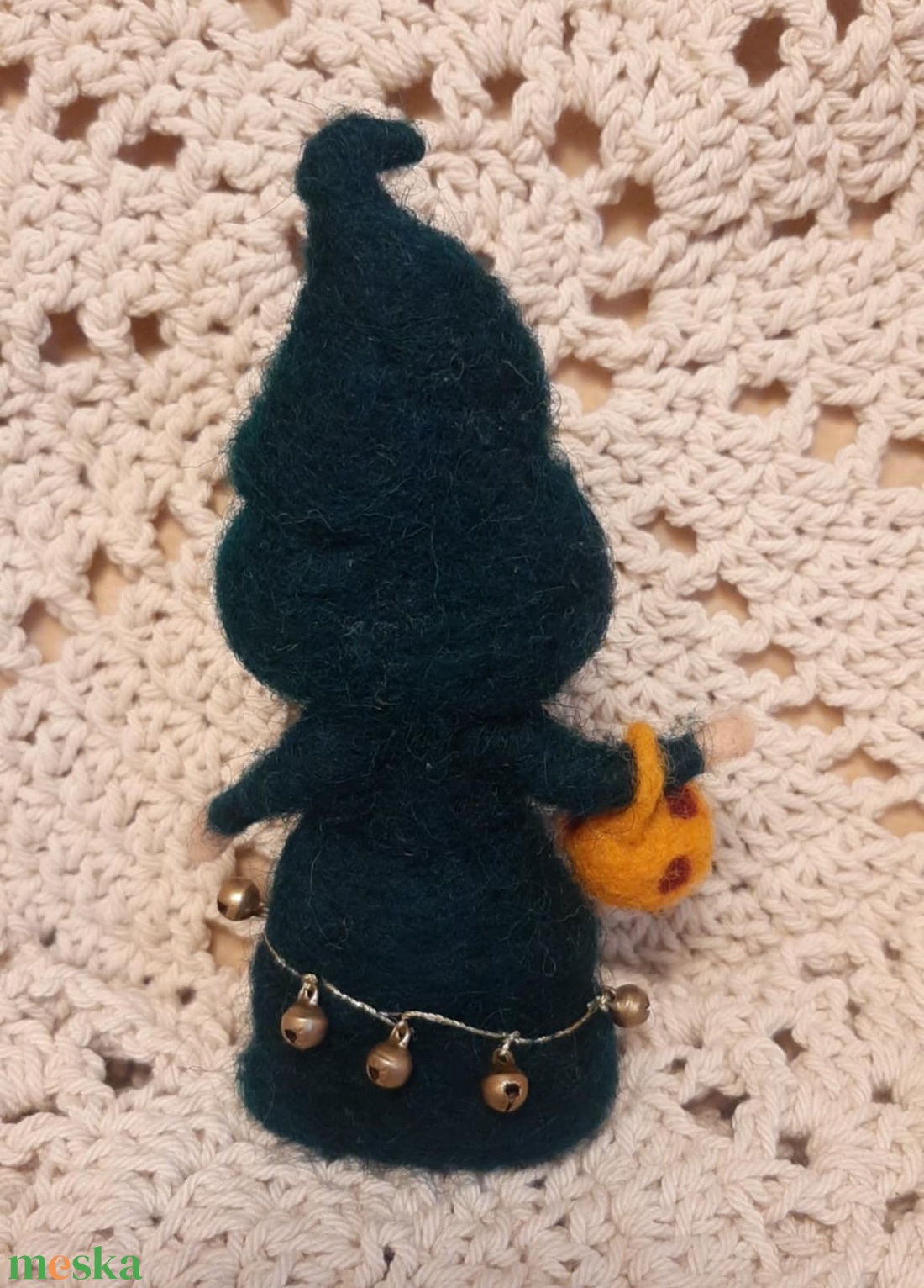 Tűnemez karácsonyfa manó száncsengőkkel - otthon & életmód - dekoráció - manók - Meska.hu