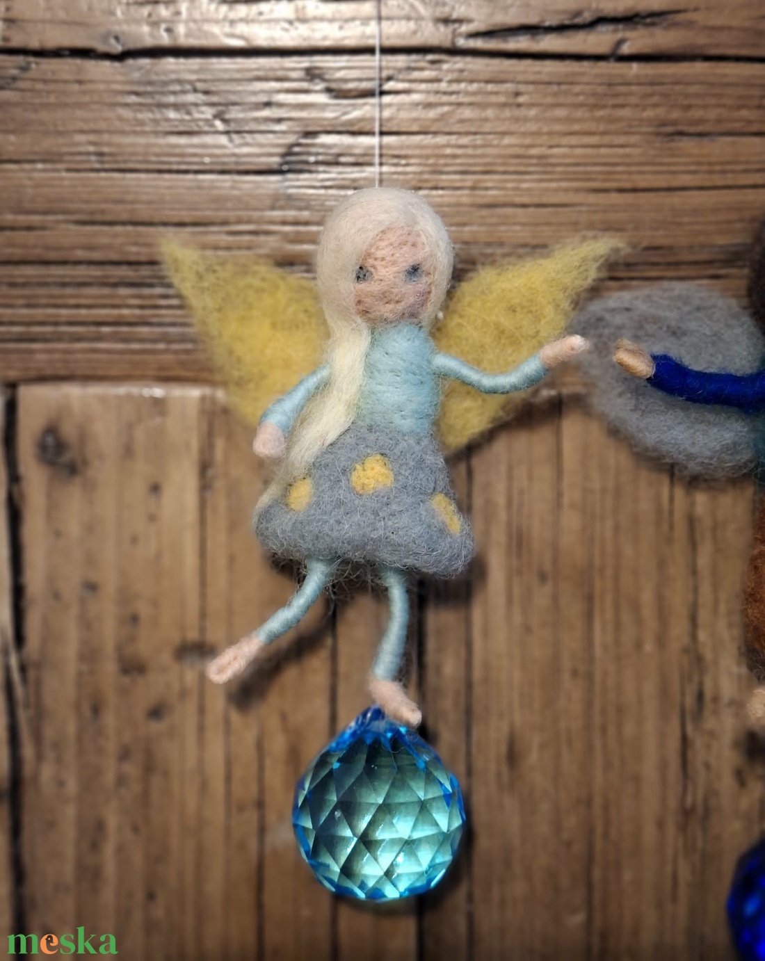 Nemez tündérpár üvegkristály napfogókkal - otthon & életmód - dekoráció - manók - Meska.hu