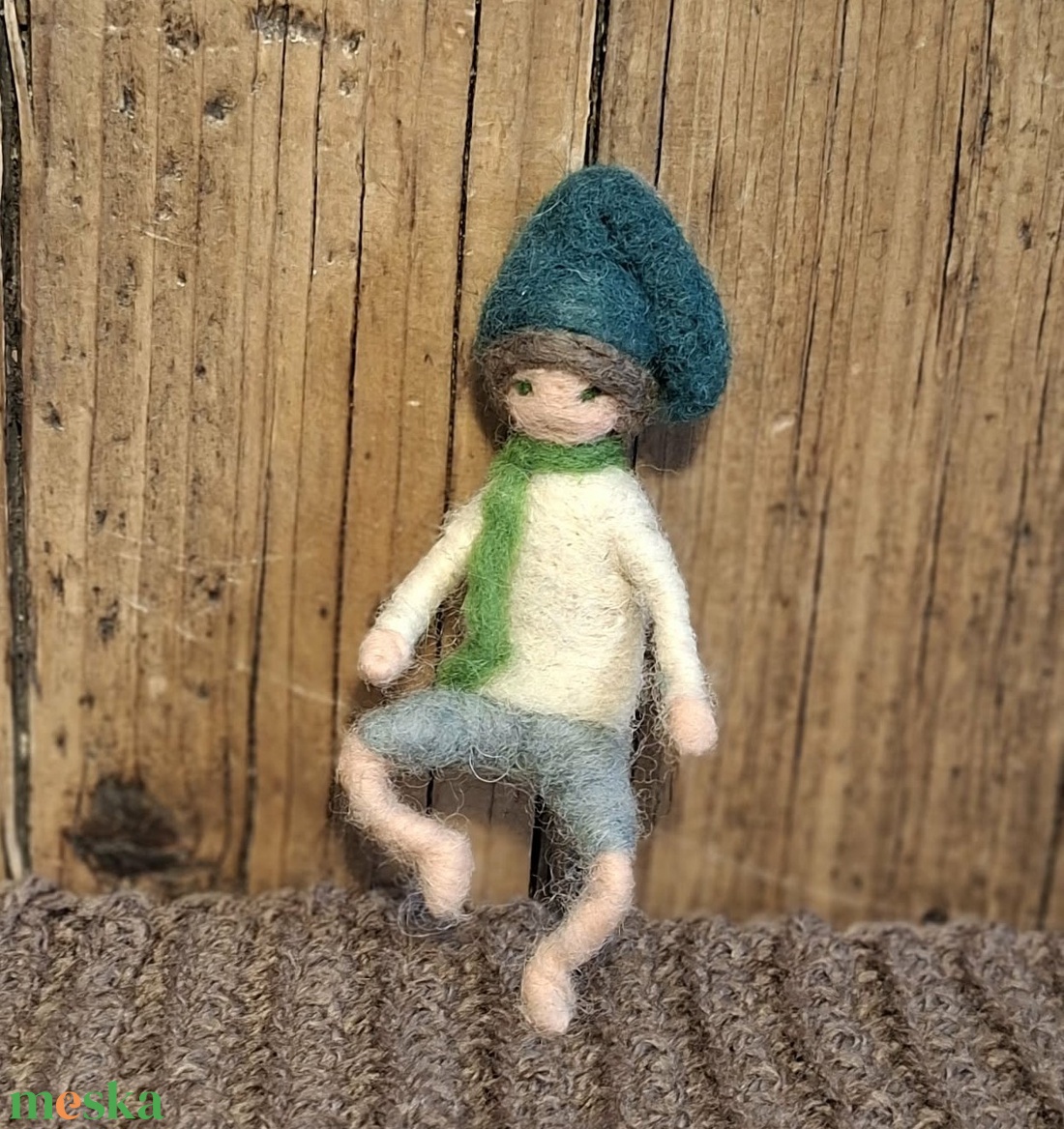 Manófiú csúcsos zöld sapkában  - otthon & életmód - dekoráció - manók - Meska.hu