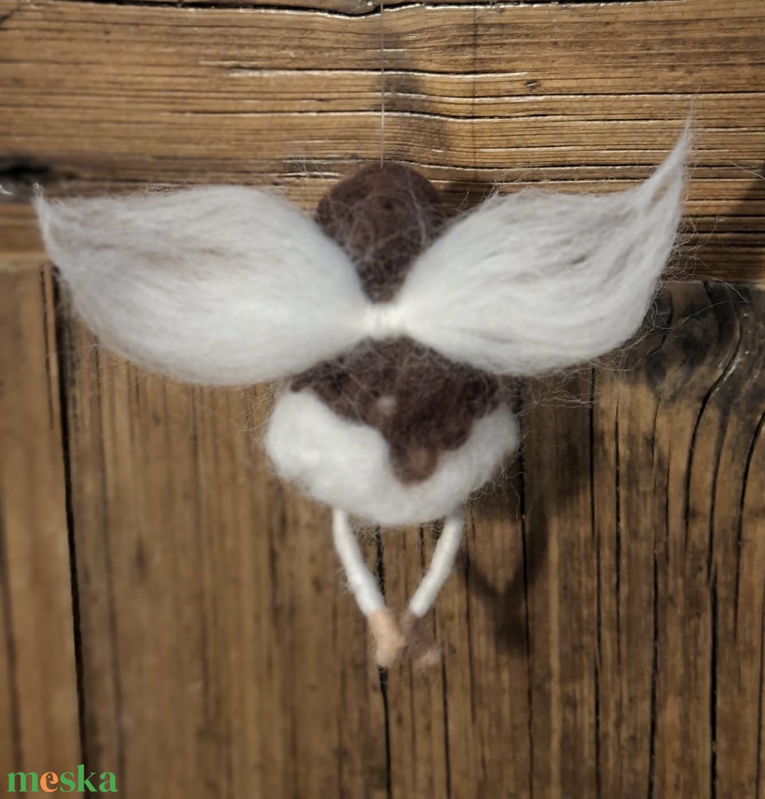 Nemez angyal csengettyűvel - otthon & életmód - dekoráció - fali és függő dekoráció - függődísz - Meska.hu