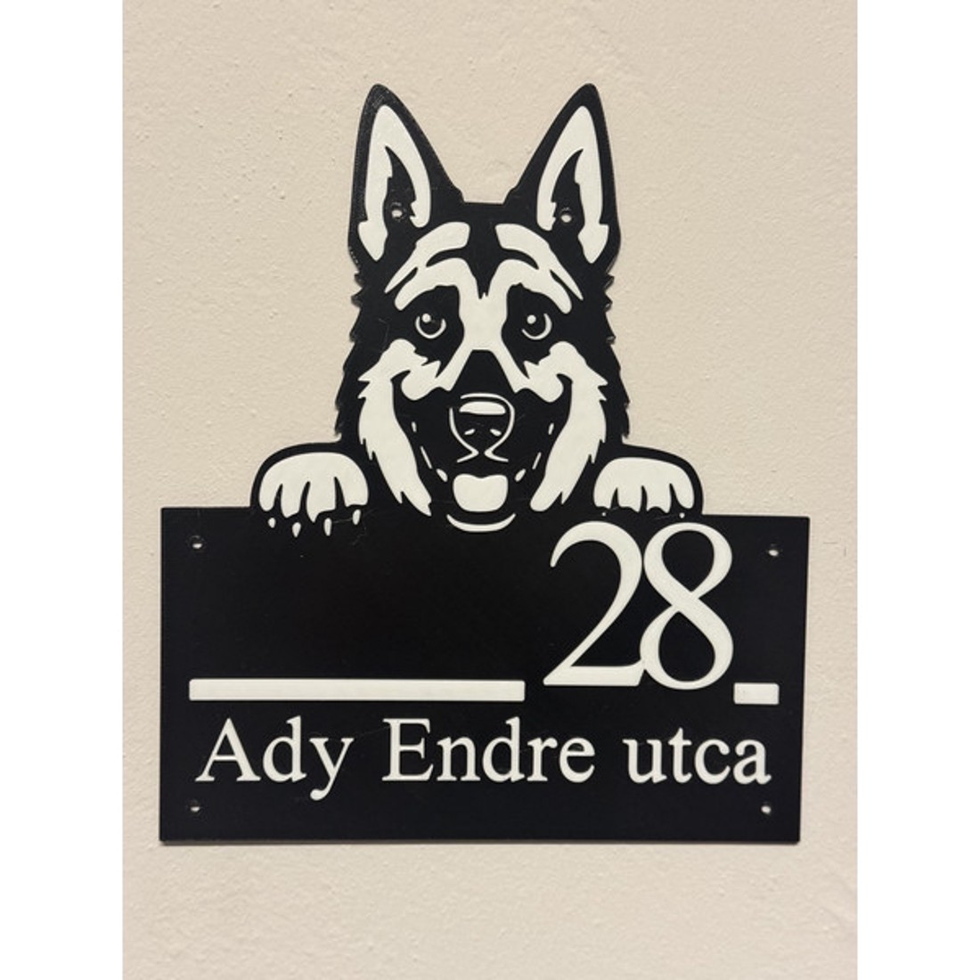 3D Nyomtatott Minimalista Németjuhász Házszámtábla - otthon & életmód - ház & kert - házszám - Meska.hu