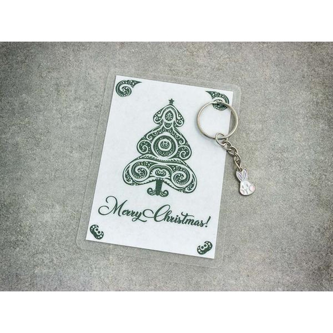 Merry Christmas színes nyuszi medálos kulcstartó - táska & tok - kulcstartó & táskadísz - kulcstartó - Meska.hu