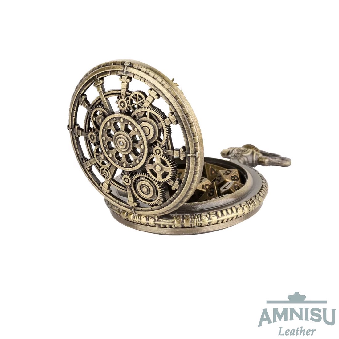 Bronz steampunk mini fém kocka szett zsebóra tokban - játék & sport - szerepjáték - Meska.hu