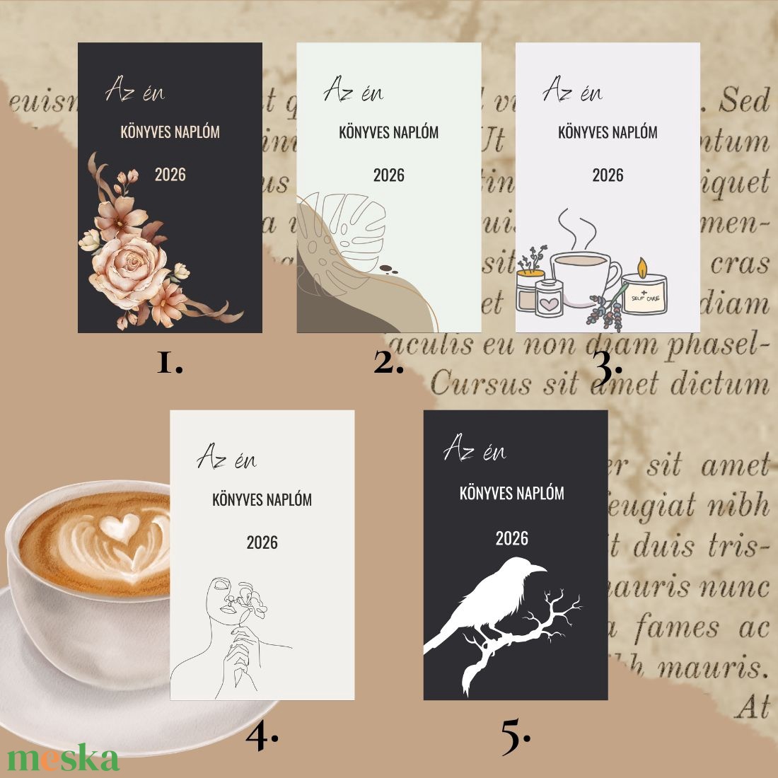 Az én könyves naplóm - 2026 - otthon & életmód - papír, írószer - jegyzetfüzet & napló - Meska.hu