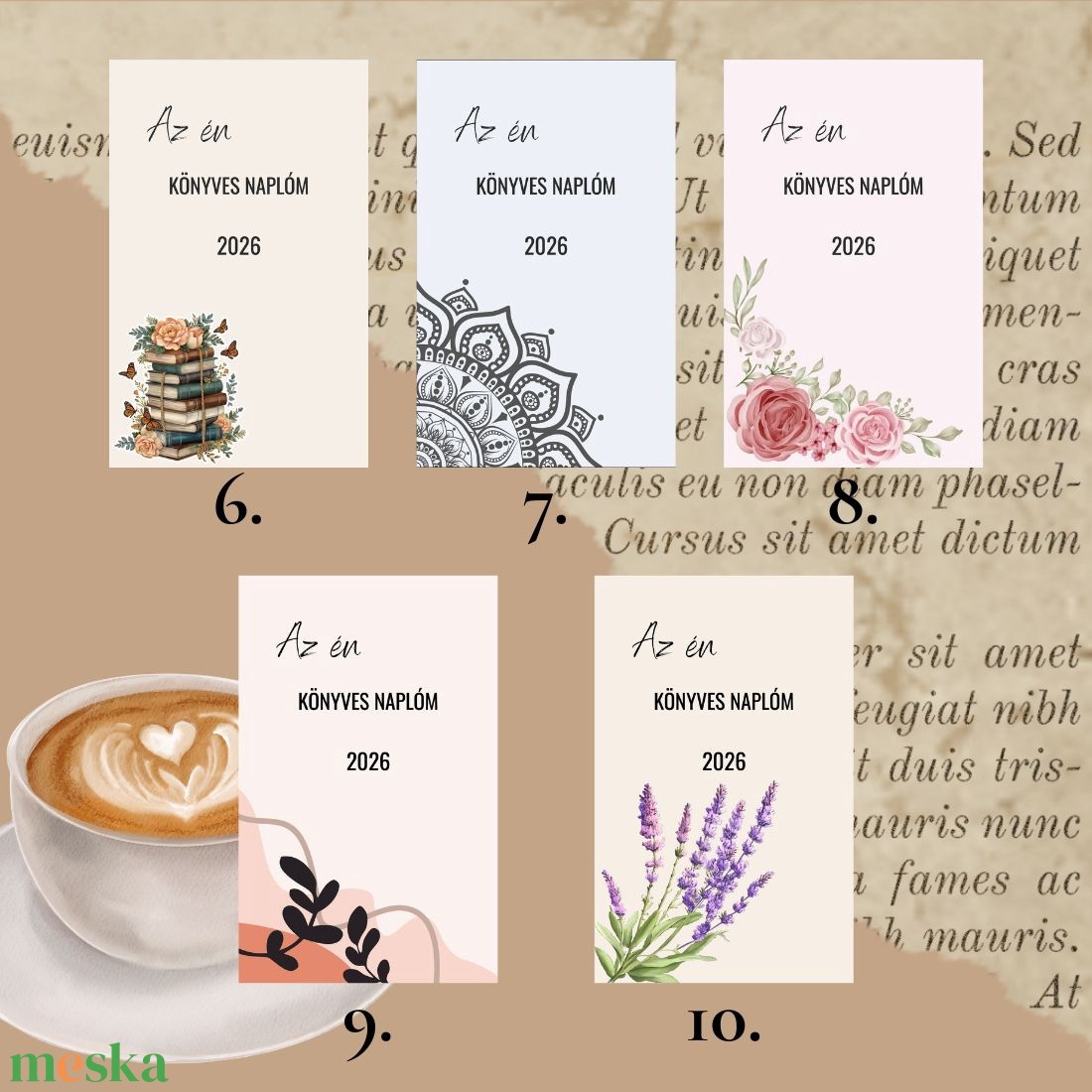 Az én könyves naplóm - 2026 - otthon & életmód - papír, írószer - jegyzetfüzet & napló - Meska.hu