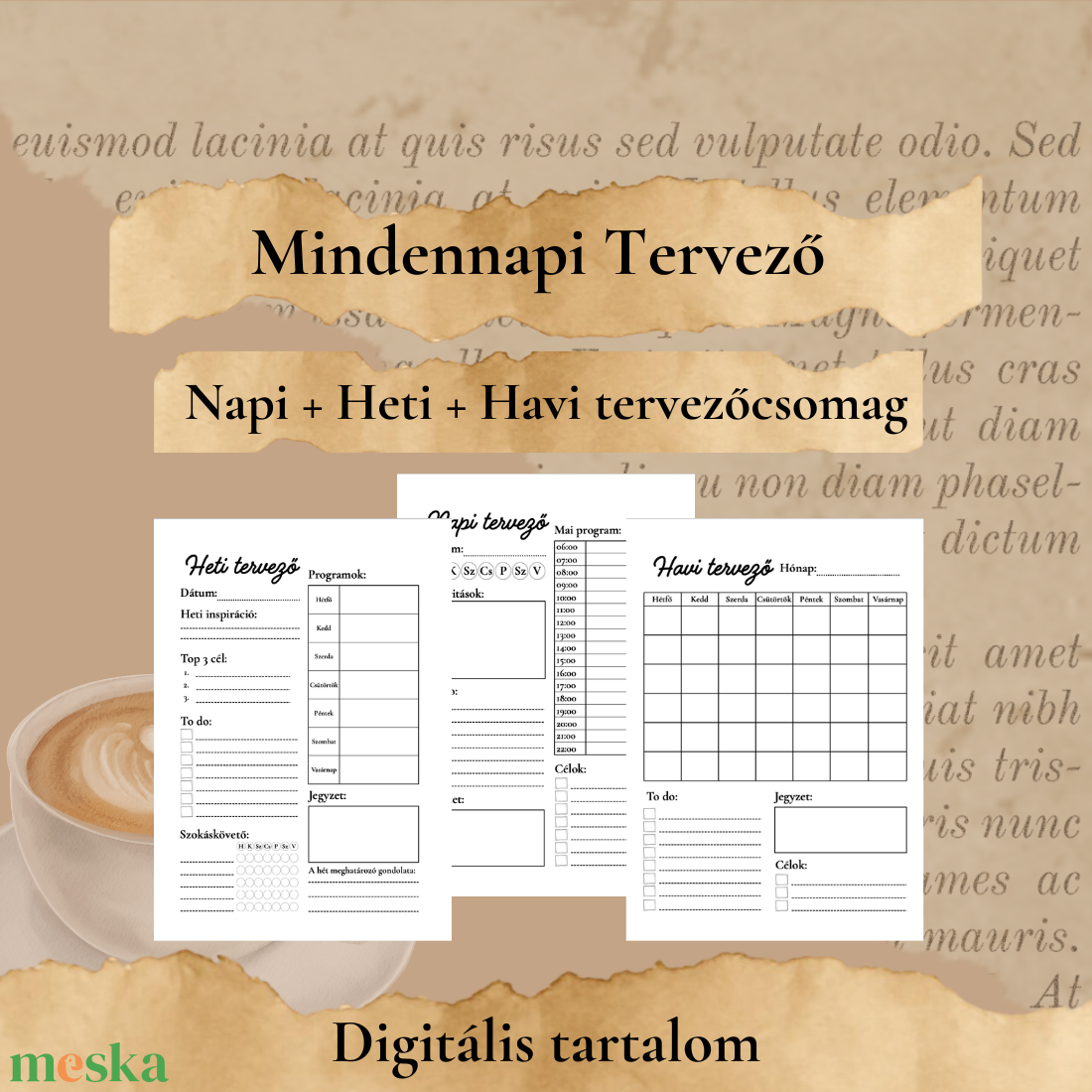 Mindennapi Tervező - otthon & életmód - papír, írószer - naptár & tervező - Meska.hu