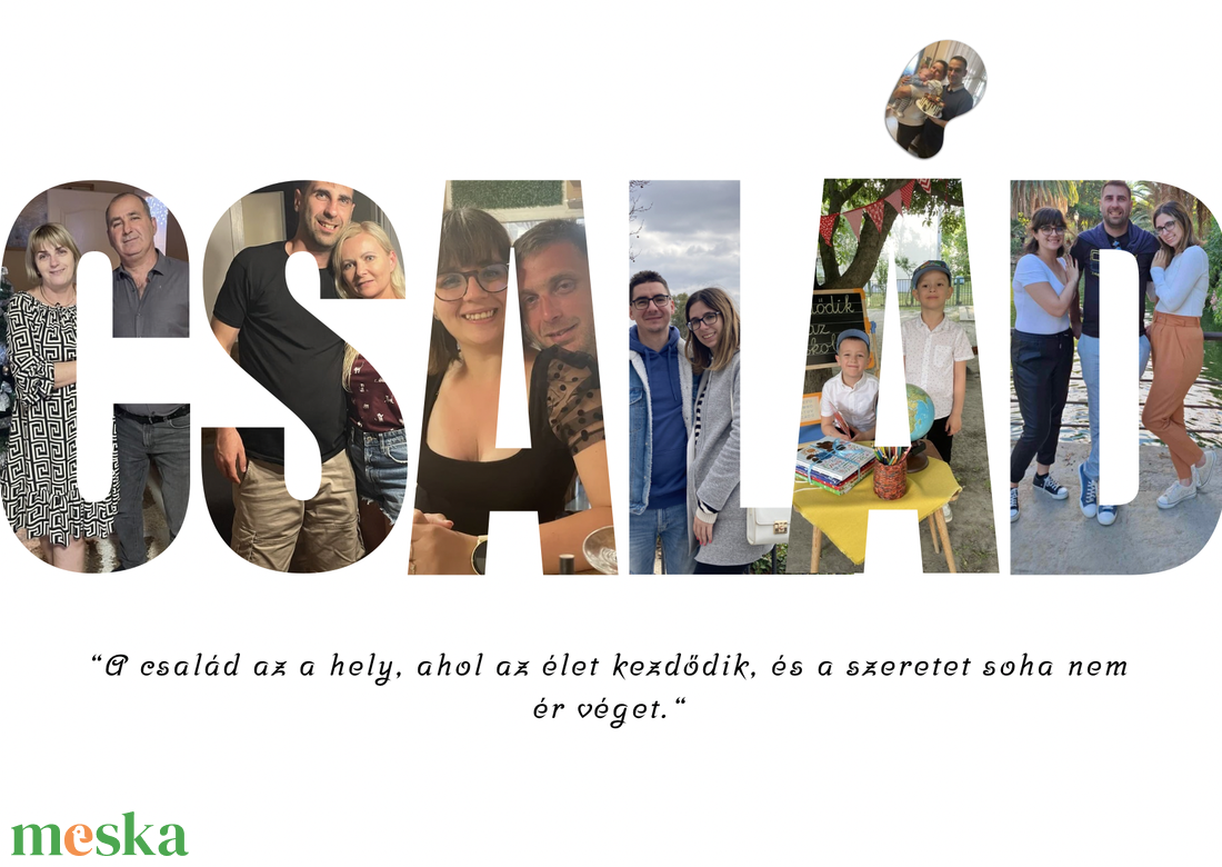 Egyedi család kép saját fotókkal � személyre szabott ajándék - művészet - grafika & illusztráció - digitális - Meska.hu