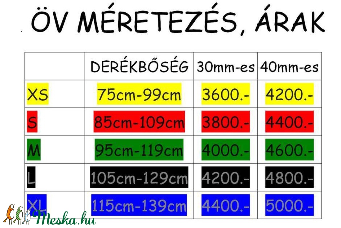 40mm XL-es méret, fekete öv  -  - Meska.hu