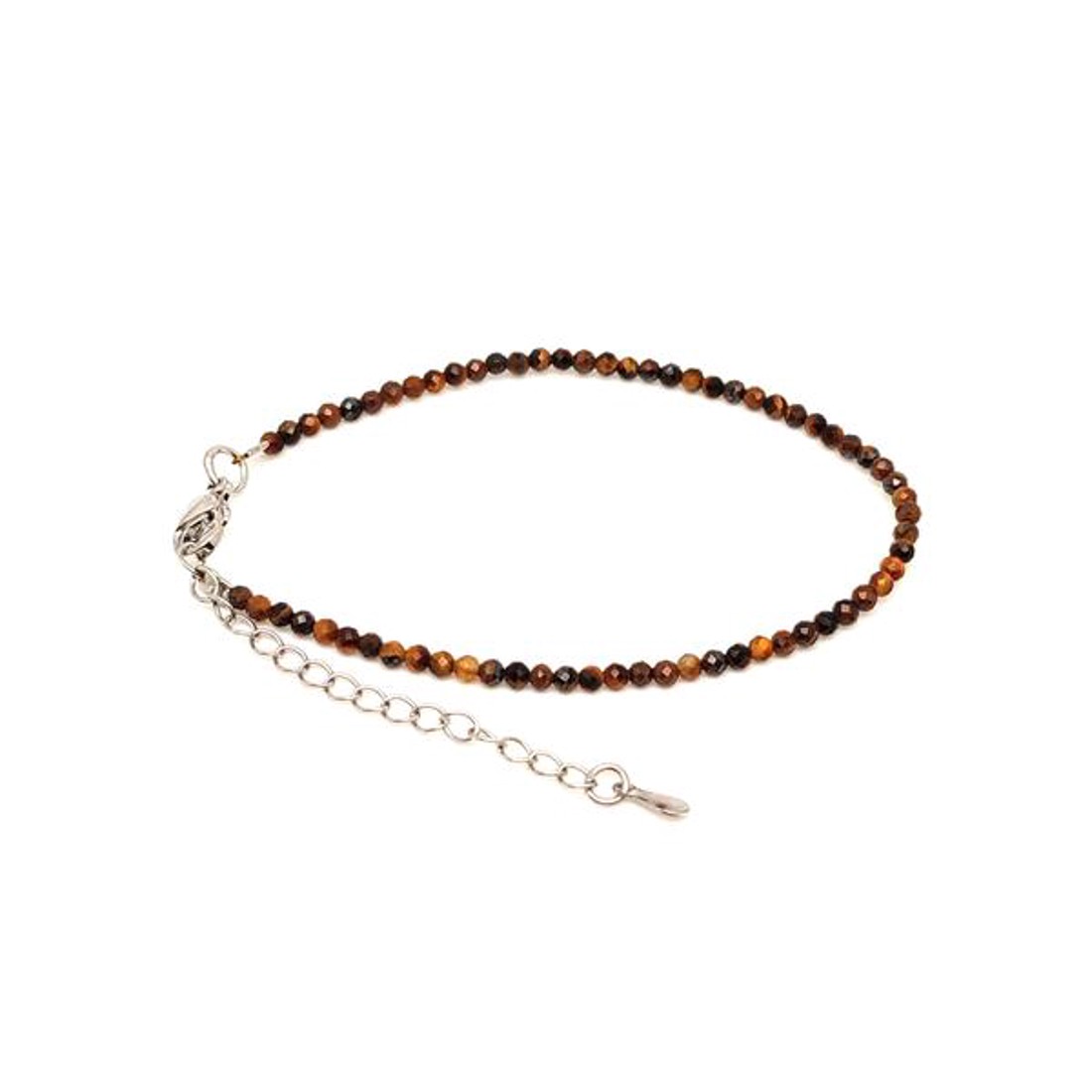 Tigrisszem kapcsos állítható fazettált golyó karkötő 22,5 mm - ékszer - karkötő - ásványkarkötő - Meska.hu