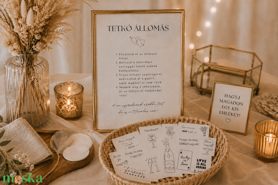 80+ darabos Prémium Esküvői Tetoválás - otthon & életmód - papír, írószer - ideiglenes tetoválás - Meska.hu