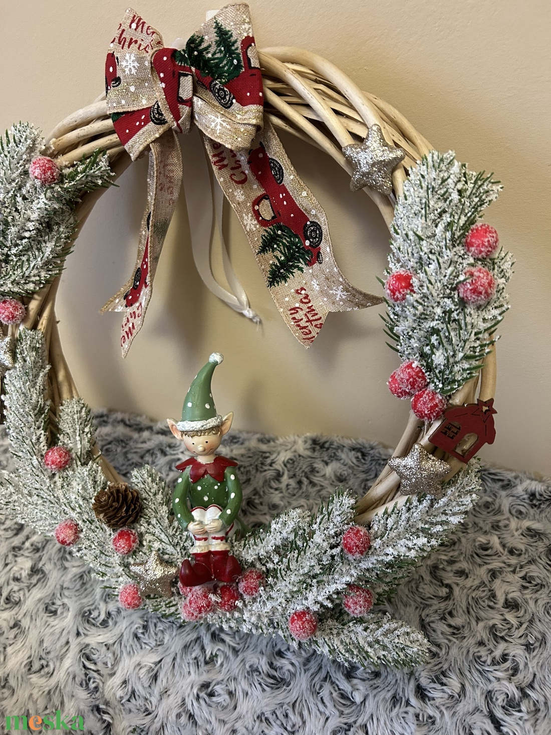 Télmanó karácsonyi koszorú - karácsony - karácsonyi lakásdekoráció - karácsonyi lakásdíszek - Meska.hu