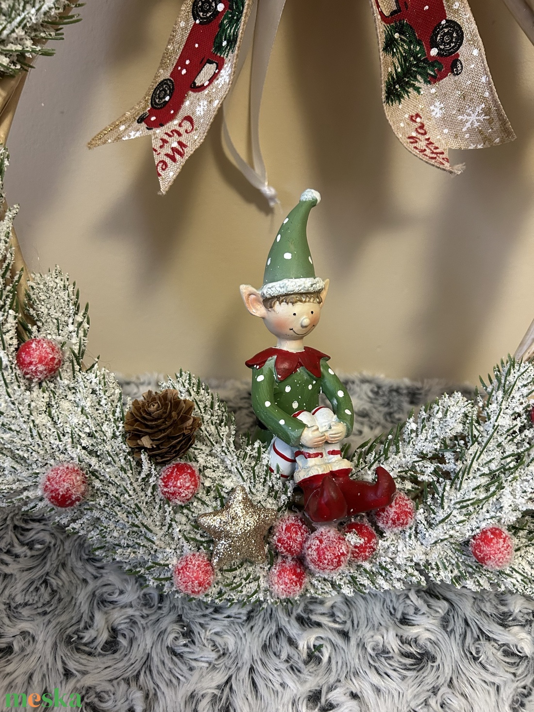 Télmanó karácsonyi koszorú - karácsony - karácsonyi lakásdekoráció - karácsonyi lakásdíszek - Meska.hu