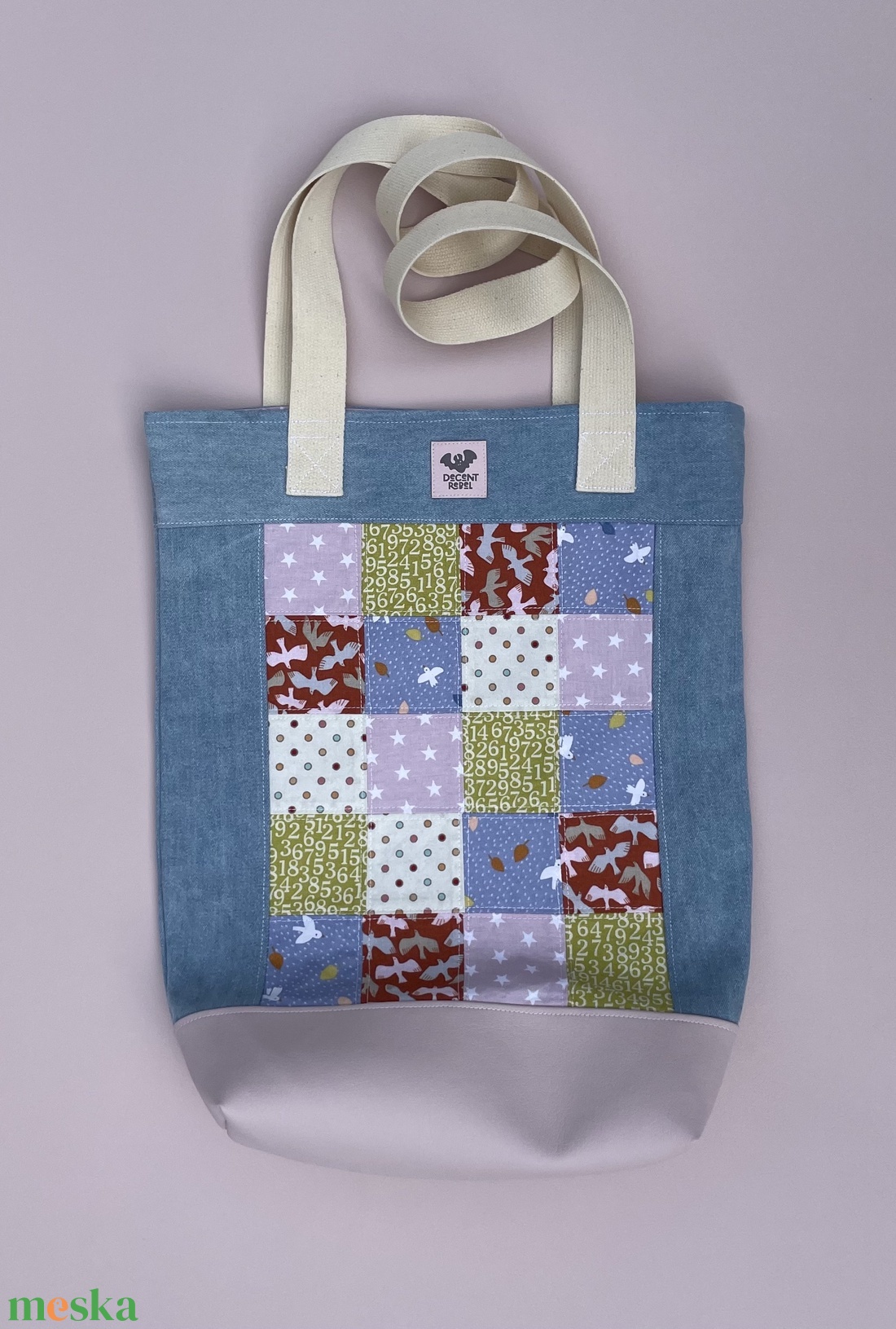 Válltáska madars patchwork betéttel - farmer/rózsaszín - táska & tok - kézitáska & válltáska - válltáska - Meska.hu Válltáska madars patchwork betéttel - farmer/rózsaszín - táska & tok - kézitáska & válltáska - válltáska - Meska.hu