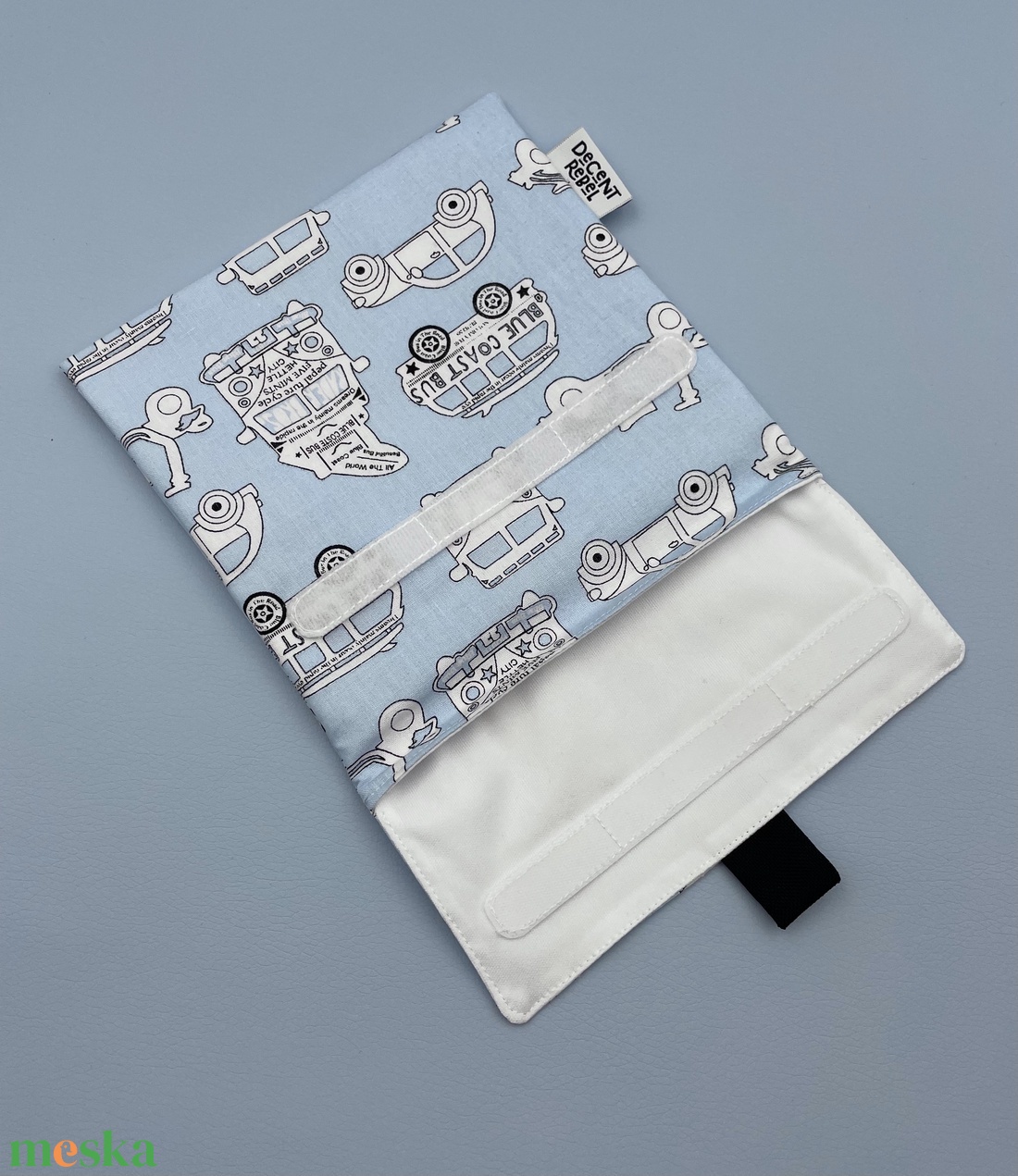 Uzsonnás tasak - autók/világoskék-fekete - táska & tok - uzsonna- & ebéd tartó - szendvics csomagoló - Meska.hu