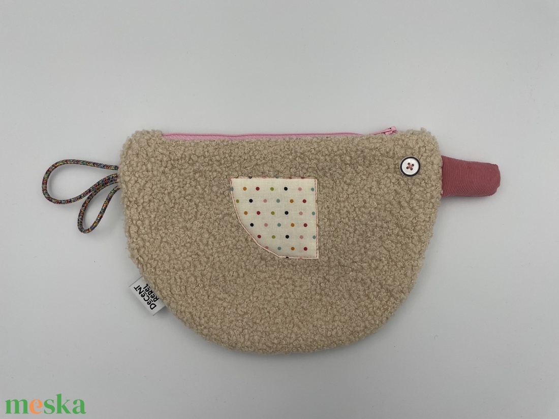 Kacsa haver pipere táska - tört fehér buklé/rózsaszín kord - táska & tok - neszesszer - Meska.hu