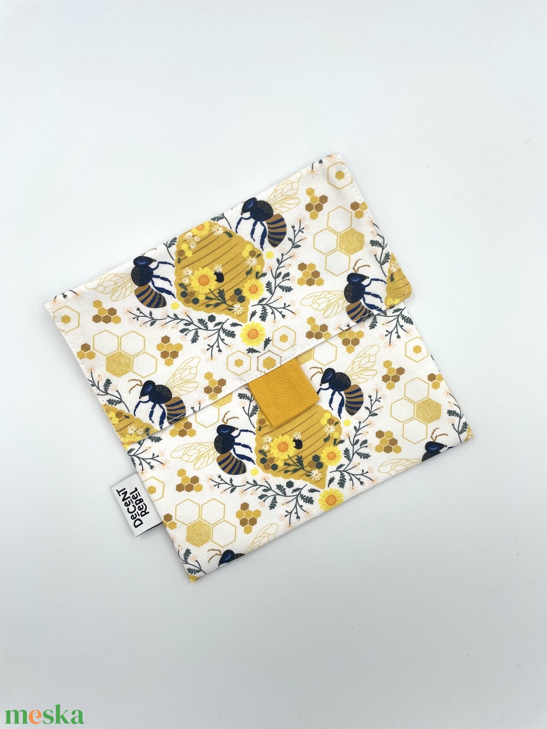Uzsonnás tasak - méh/sárga - táska & tok - uzsonna- & ebéd tartó - szendvics csomagoló - Meska.hu