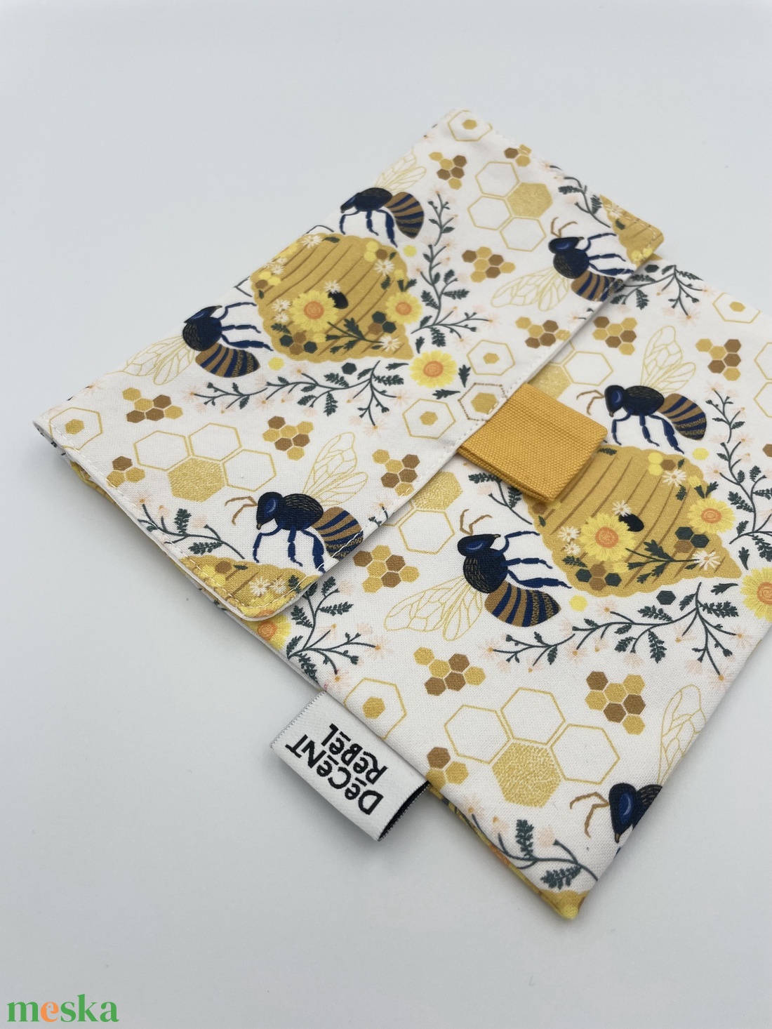 Uzsonnás tasak - méh/sárga - táska & tok - uzsonna- & ebéd tartó - szendvics csomagoló - Meska.hu