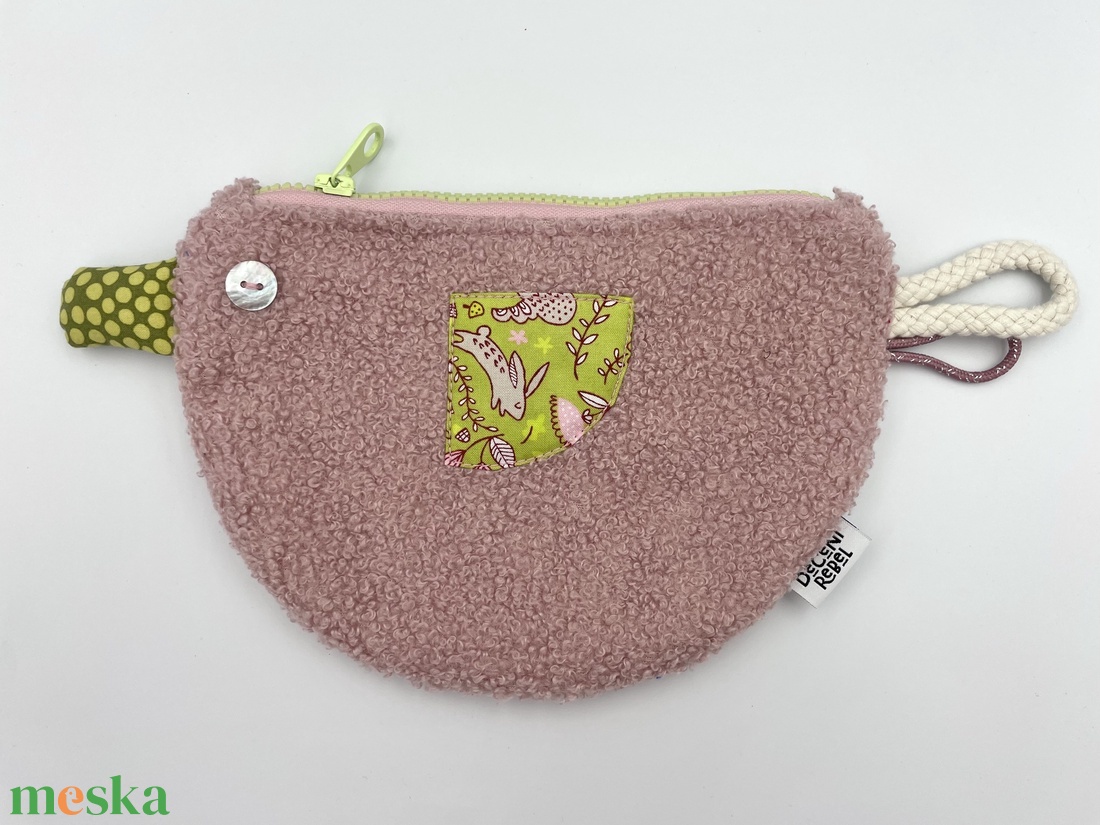 Kacsa haver pipere táska - rózsaszín buklé/zöld csőr - táska & tok - neszesszer - Meska.hu