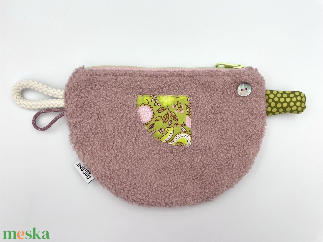 Kacsa haver pipere táska - rózsaszín buklé/zöld csőr - táska & tok - neszesszer - Meska.hu