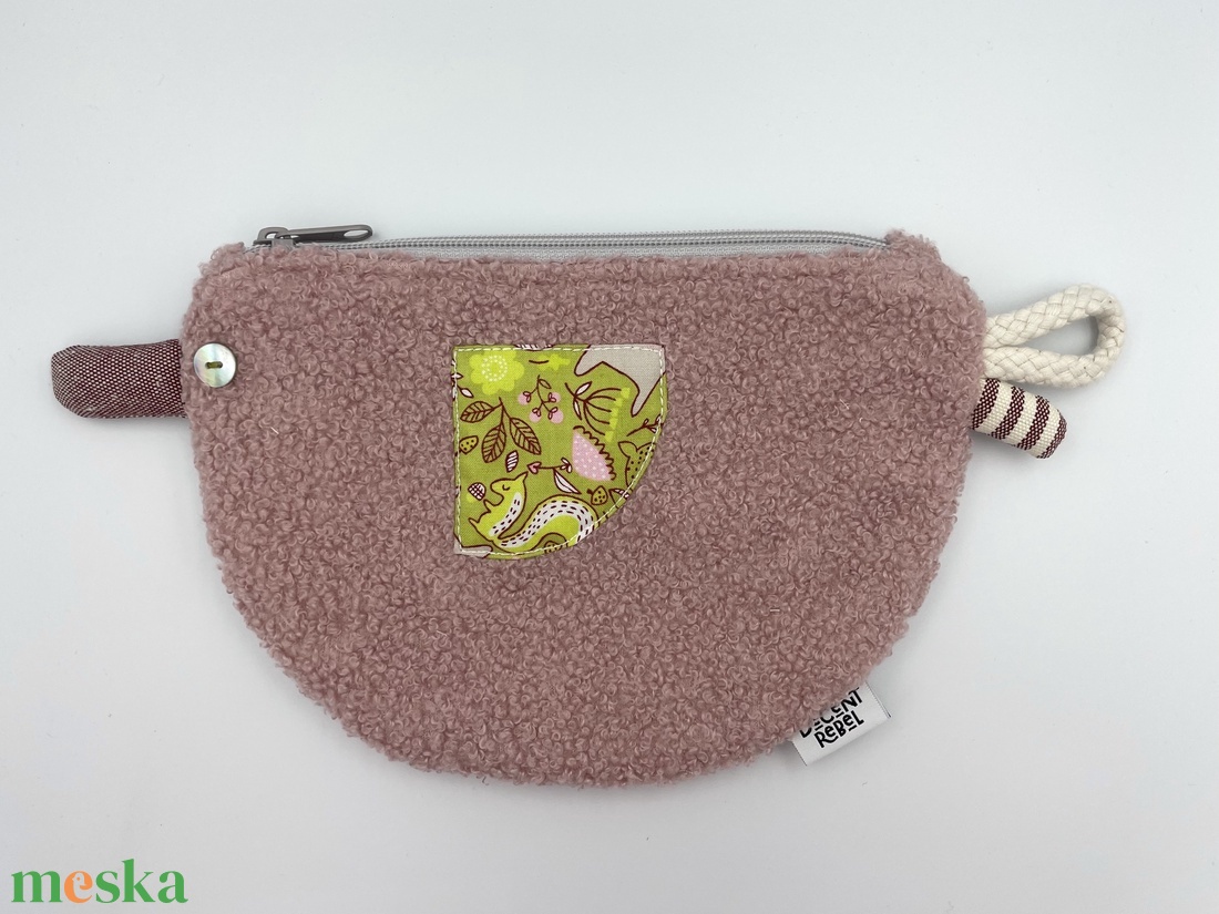 Kacsa haver pipere táska - rózsaszín buklé/zöld, bordó csőr - táska & tok - neszesszer - Meska.hu