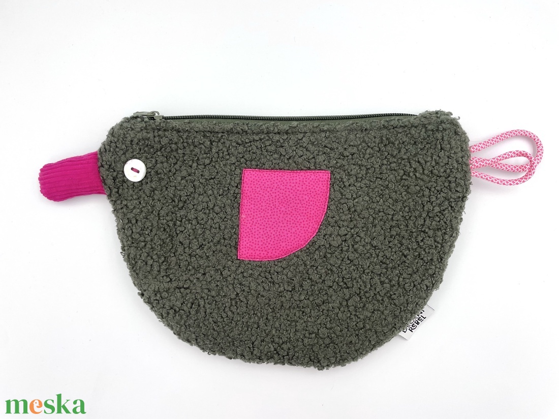 Kacsa haver pipere táska - zöld buklé/magenta - táska & tok - neszesszer - Meska.hu