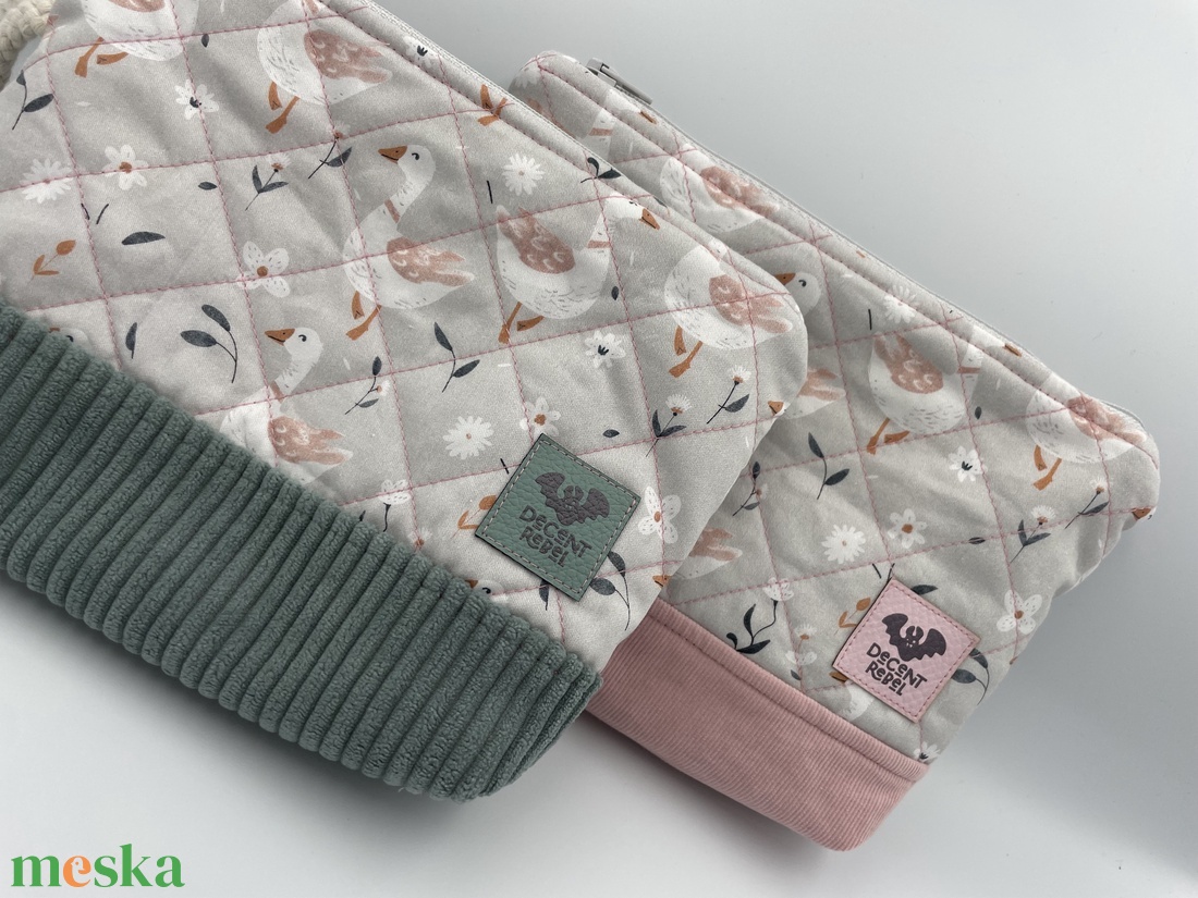 Steppelt, libás pipere táska - szürke/szürkéskék kord - táska & tok - neszesszer - Meska.hu