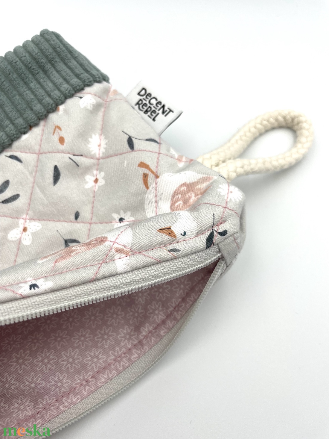 Steppelt, libás pipere táska - szürke/szürkéskék kord - táska & tok - neszesszer - Meska.hu