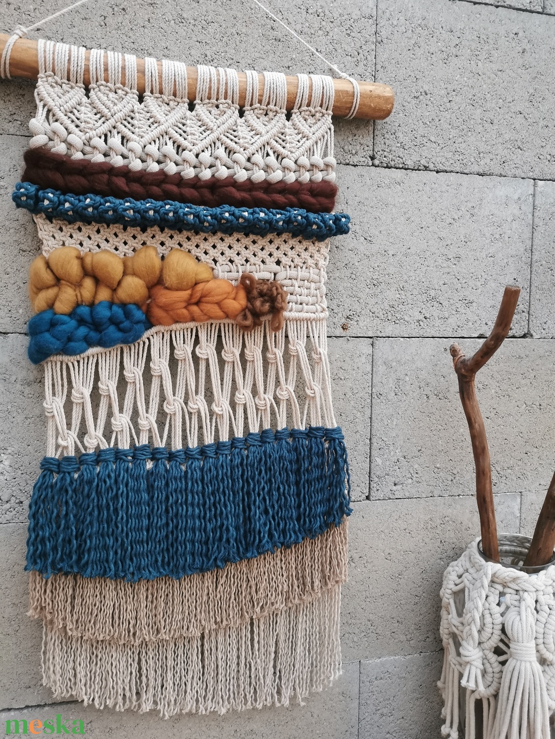 Egyedi makramé falidísz - otthon & életmód - dekoráció - fali és függő dekoráció - álomfogó - Meska.hu
