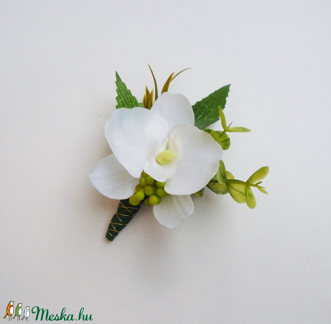 Kis orchidea esküvői kitűző - - Meska.hu Kis orchidea esküvői kitűző - - Meska.hu