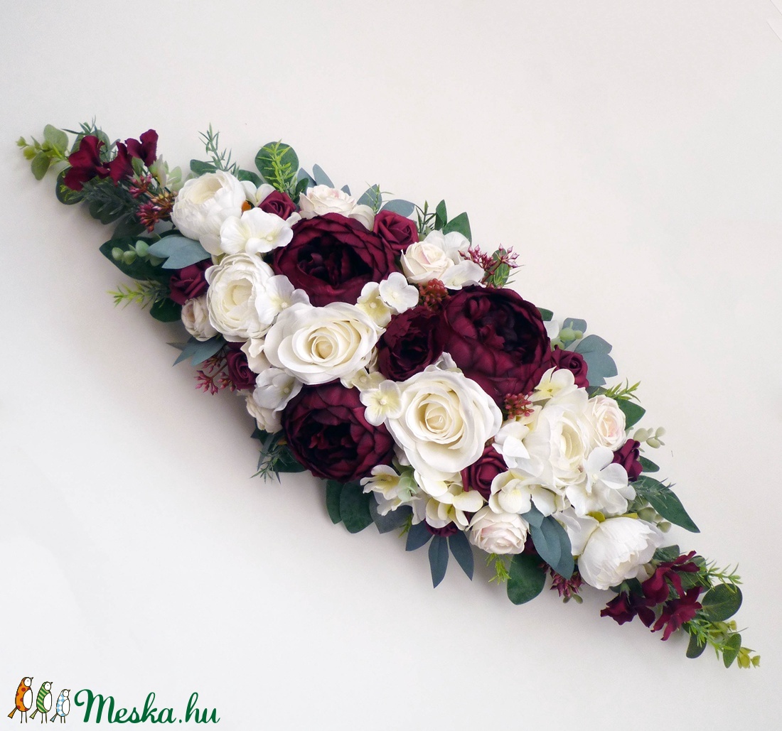 Vintage bordó esküvői SZETT - esküvő - dekoráció - asztaldísz - Meska.hu