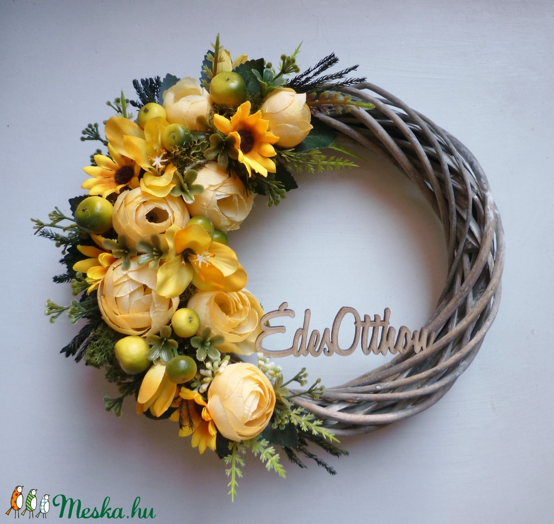 Édes Otthon napraforgós ajtódísz  - otthon & életmód - dekoráció - Meska.hu