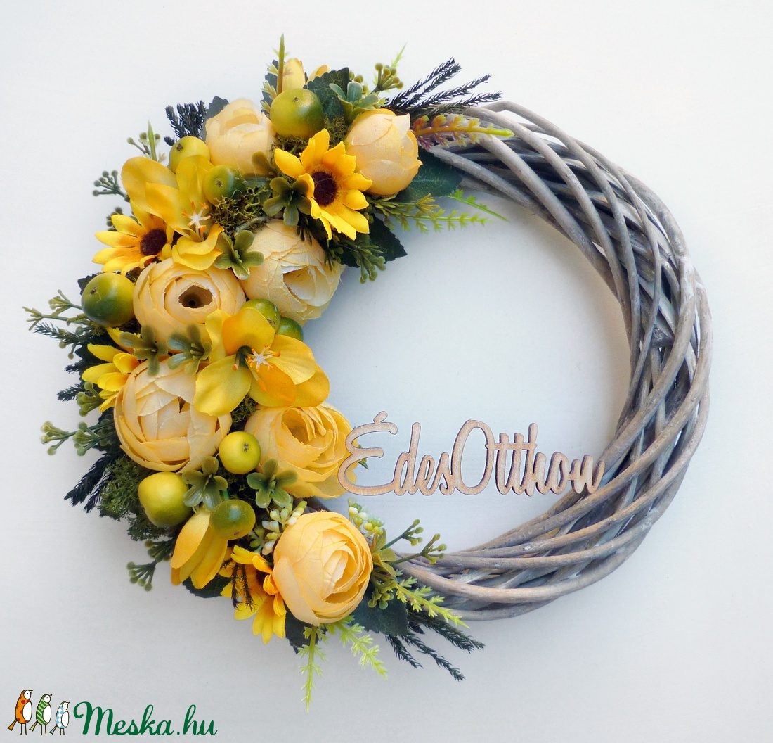 Édes Otthon napraforgós ajtódísz  - otthon & életmód - dekoráció - Meska.hu