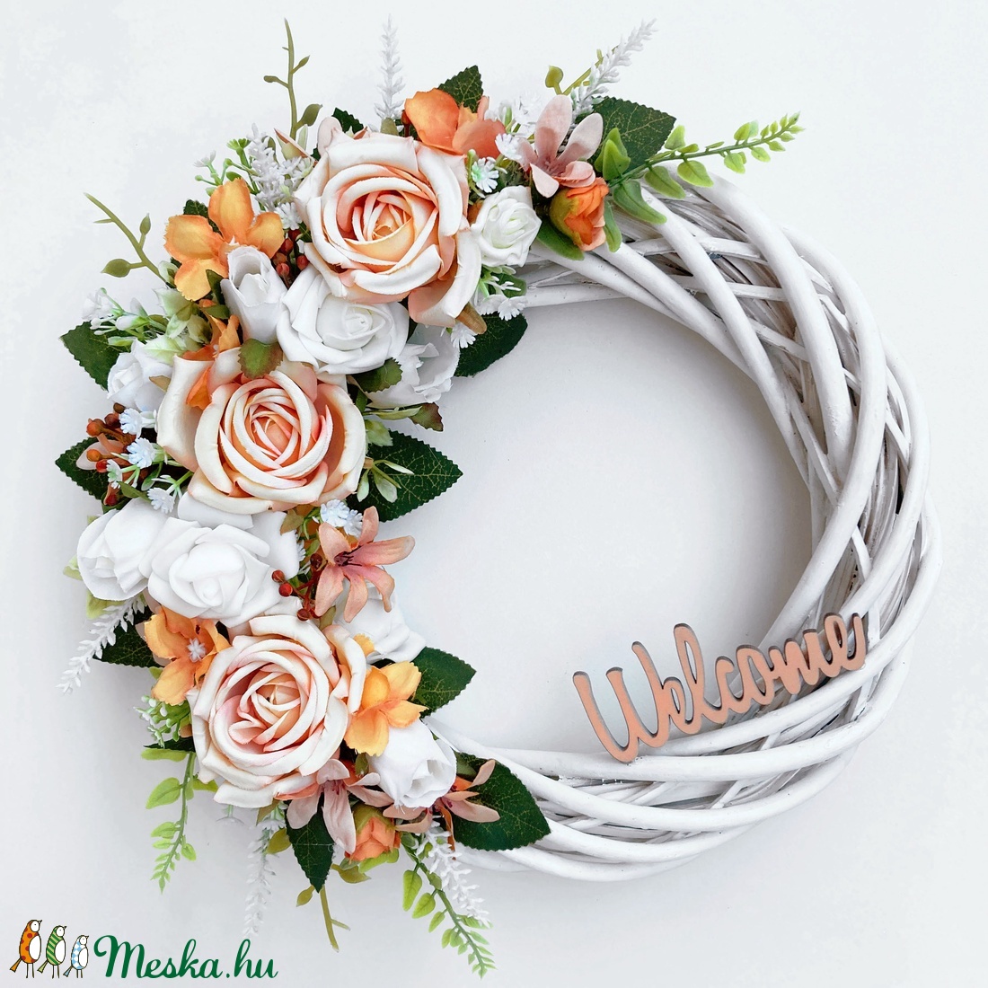 'Welcome' tavaszi ajtódísz  - otthon & életmód - dekoráció - ajtó- és ablak dekoráció - ajtódísz & kopogtató - Meska.hu