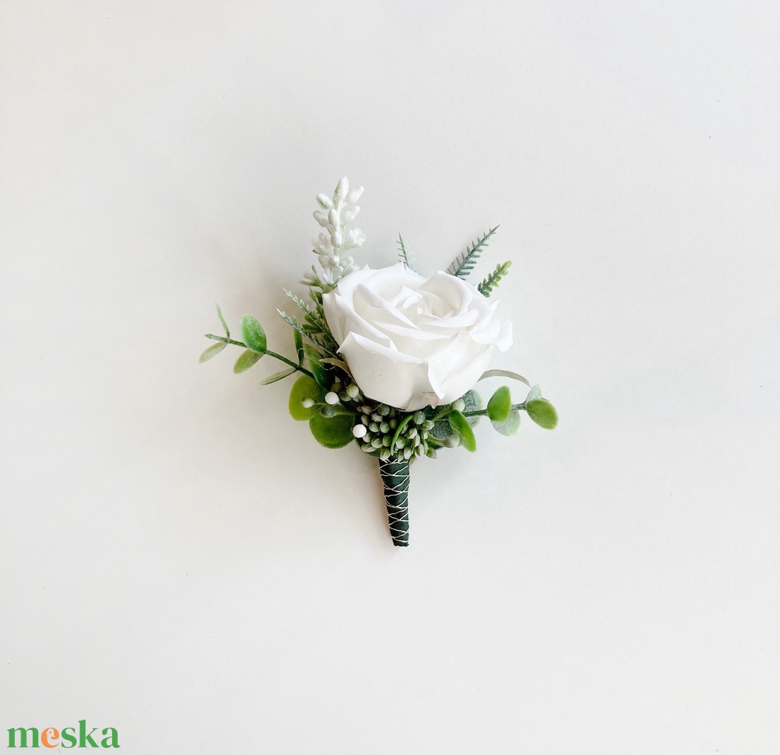 Esküvői rózsa kitűző  - esküvő - kiegészítők - kitűző - Meska.hu