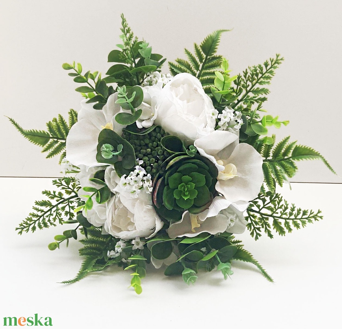 Greenery menyasszonyi csokor örökvirág - esküvő - menyasszonyi- és dobócsokor - Meska.hu