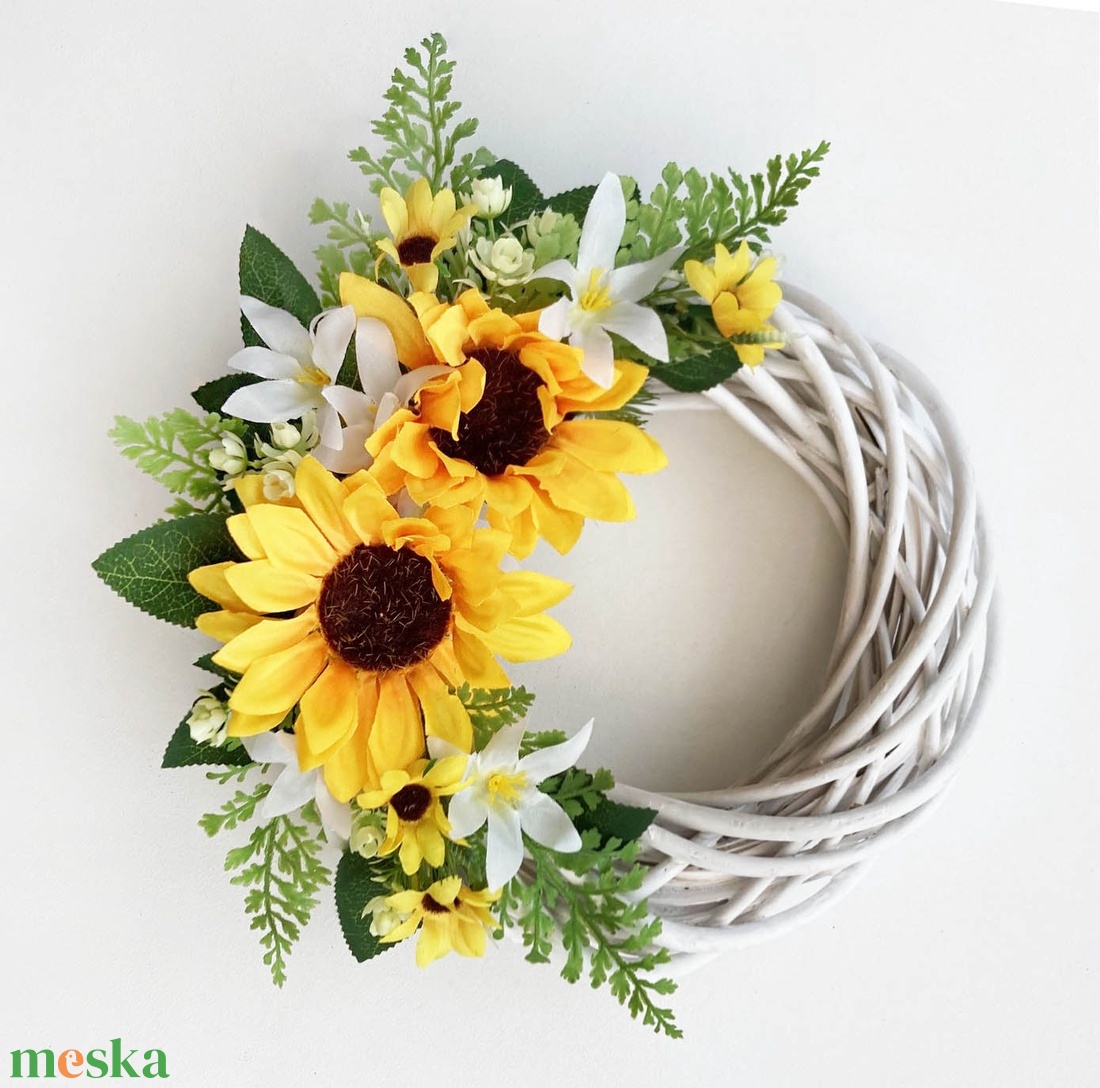 Nyári napraforgós ajtódísz  - otthon & életmód - dekoráció - ajtó- és ablak dekoráció - ajtódísz & kopogtató - Meska.hu