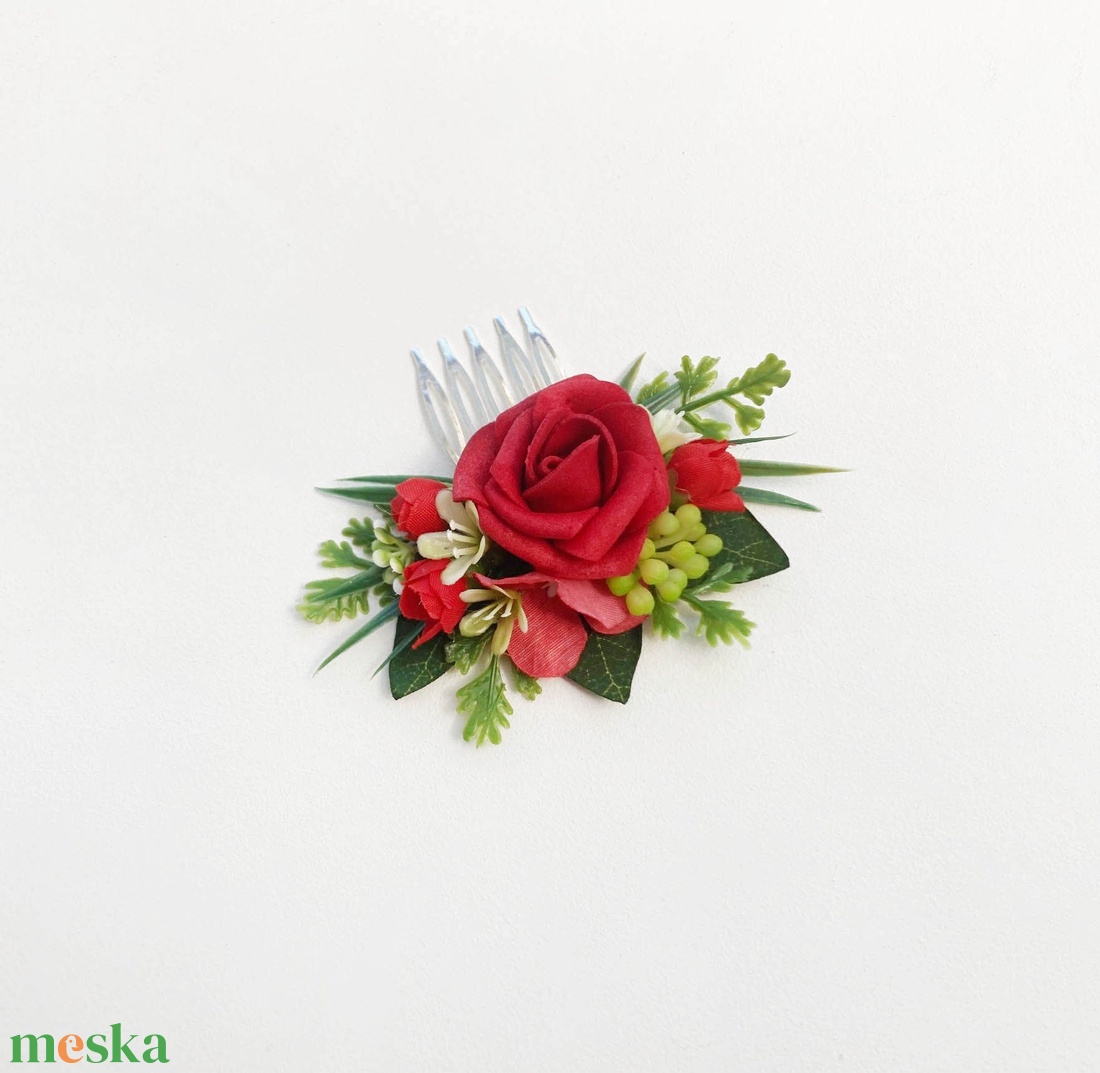 Menyasszonyi fésűs hajdísz piros - esküvő - hajdísz - fésűs hajdísz - Meska.hu Menyasszonyi fésűs hajdísz piros - esküvő - hajdísz - fésűs hajdísz - Meska.hu