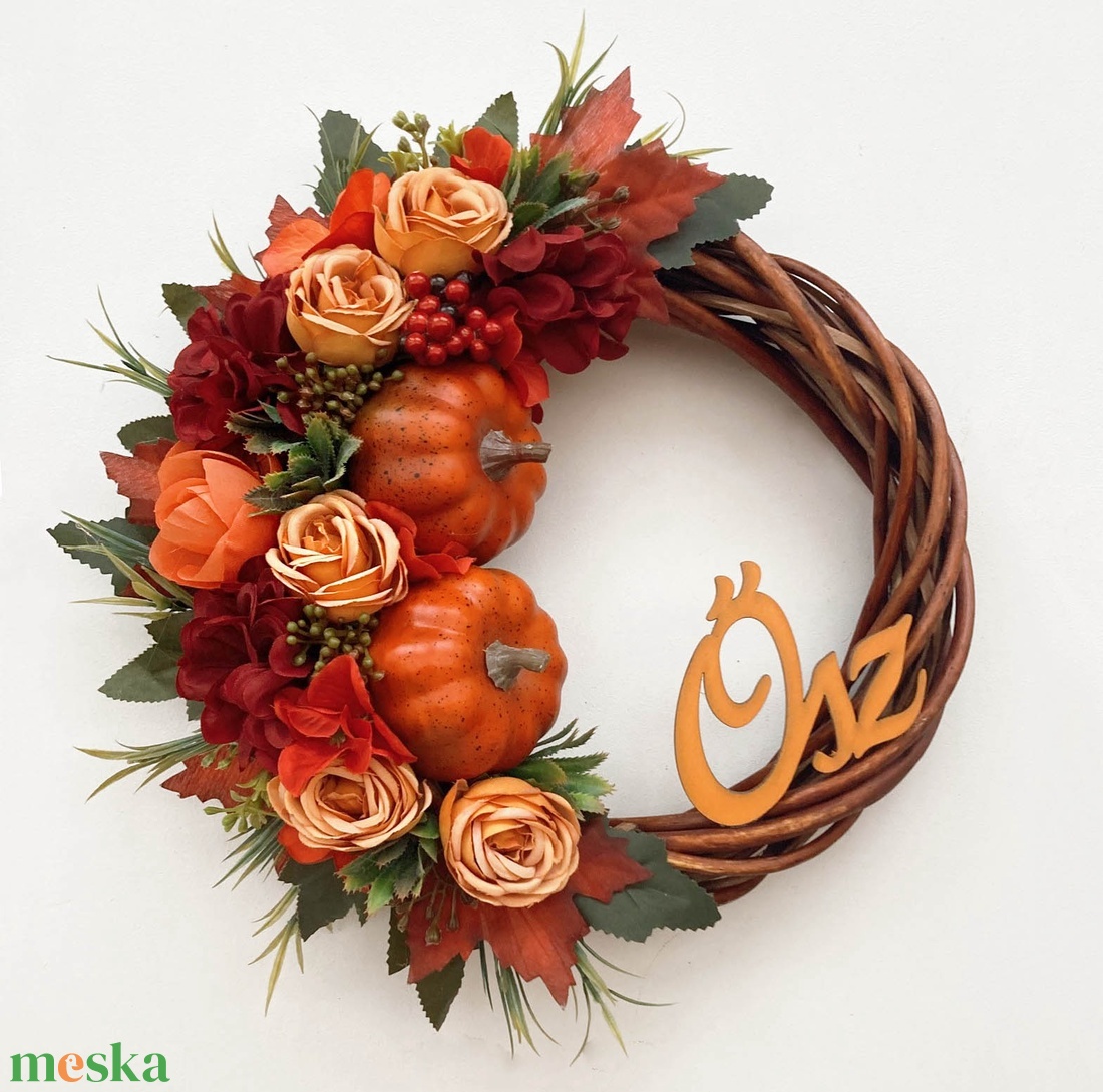 Őszi ajtódísz dísztökös - otthon & életmód - dekoráció - ajtó- és ablak dekoráció - ajtódísz & kopogtató - Meska.hu