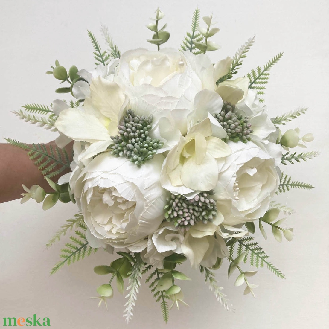 Selyemvirág menyasszonyi csokor - esküvő - menyasszonyi- és dobócsokor - Meska.hu
