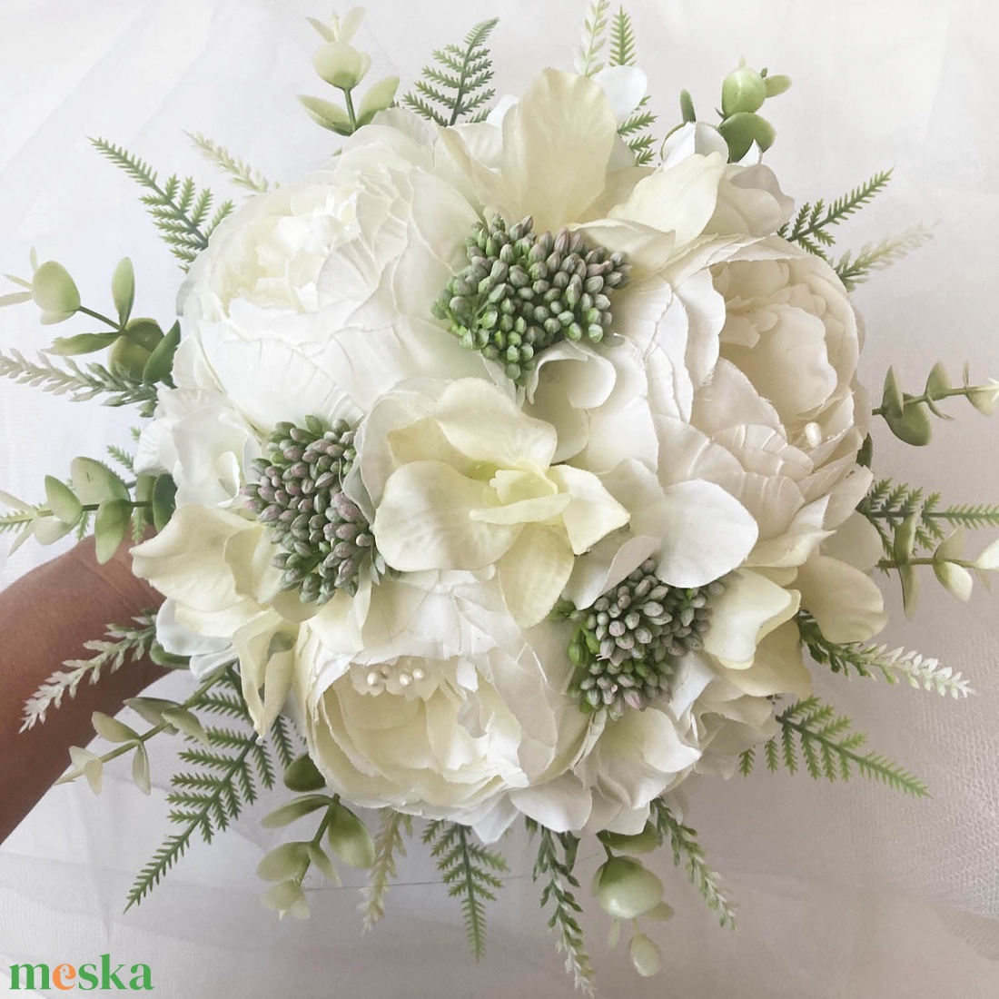 Selyemvirág menyasszonyi csokor - esküvő - menyasszonyi- és dobócsokor - Meska.hu