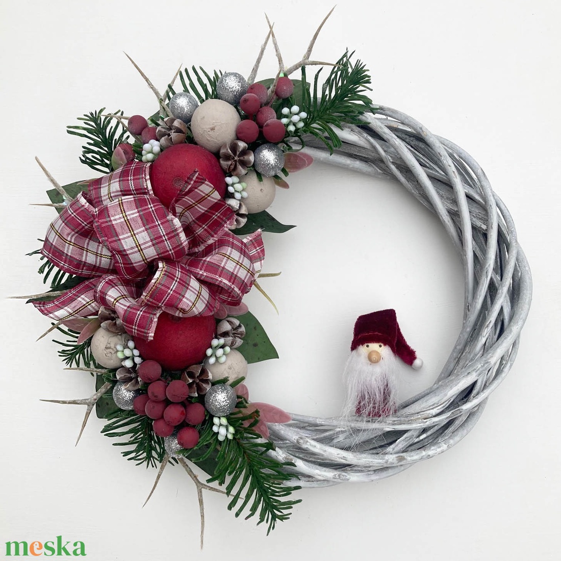 Karácsonyi ajtódísz télapós - karácsony - mikulás - mikulás beltéri dekoráció - Meska.hu