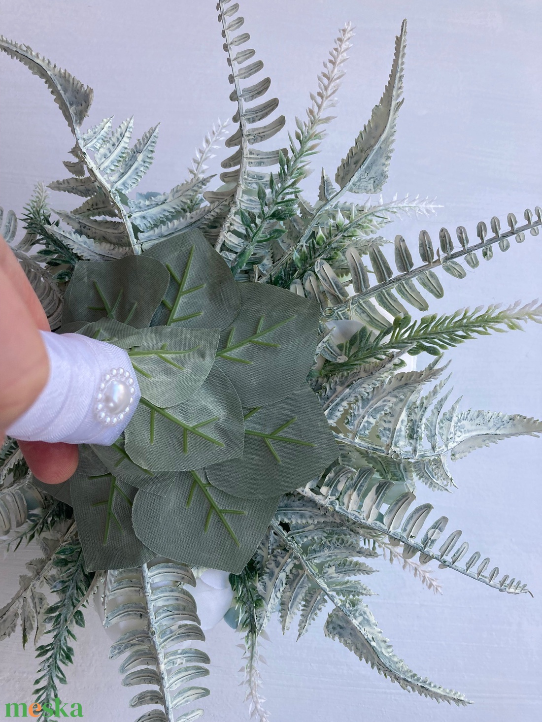 Hamvaskék menyasszonyi csokor selyemvirág - esküvő - menyasszonyi- és dobócsokor - Meska.hu