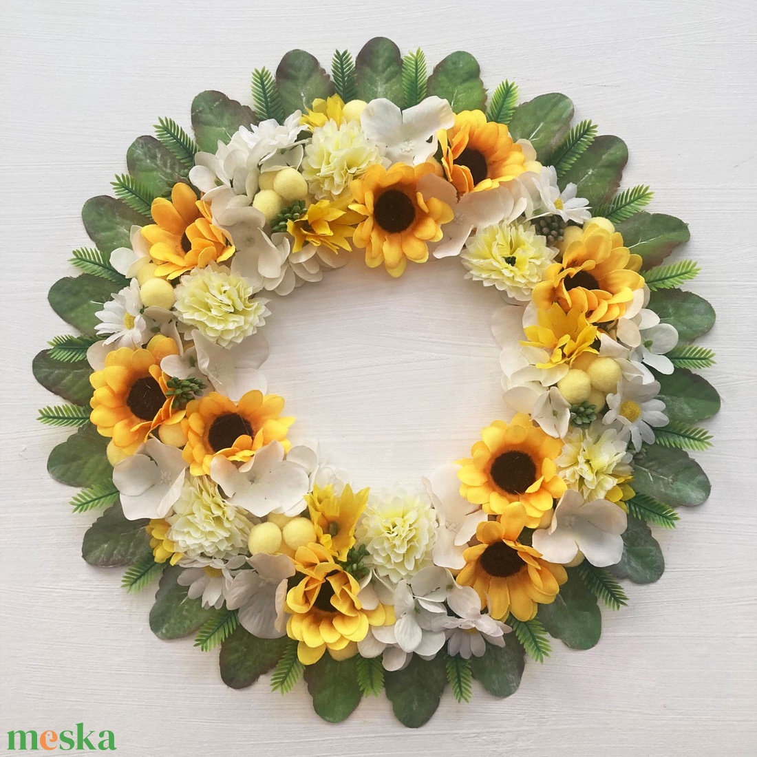 Napraforgós ajtódísz falidísz - otthon & életmód - dekoráció - ajtó- és ablak dekoráció - ajtódísz & kopogtató - Meska.hu