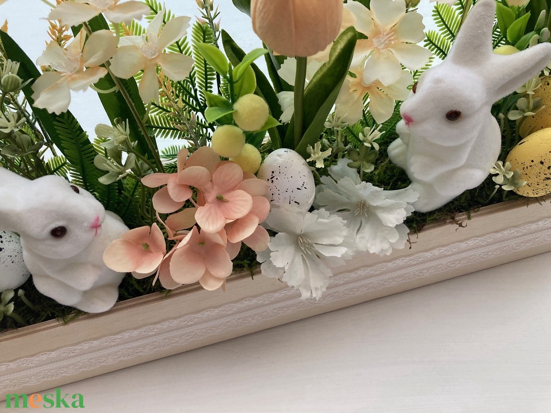 Nagy húsvéti virágláda asztaldísz - otthon & életmód - dekoráció - asztal és polc dekoráció - asztaldísz - Meska.hu