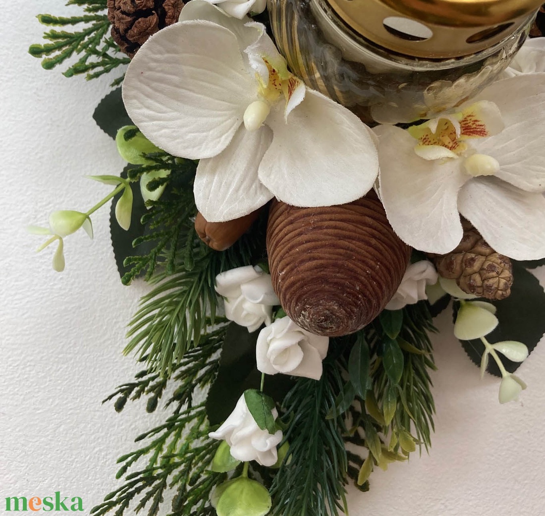 Kegyeleti sírdísz mindenszentekre orchideákkal - otthon & életmód - vallás - temetkezési tárgy - Meska.hu
