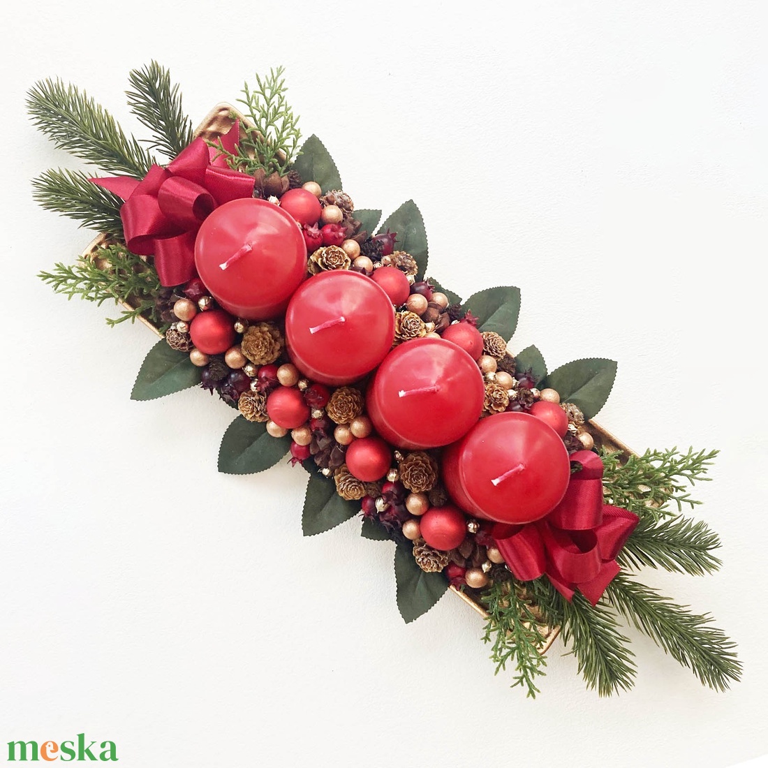 Adventi asztaldísz piros - karácsony - adventi díszek - adventi koszorú - Meska.hu Adventi asztaldísz piros - karácsony - adventi díszek - adventi koszorú - Meska.hu